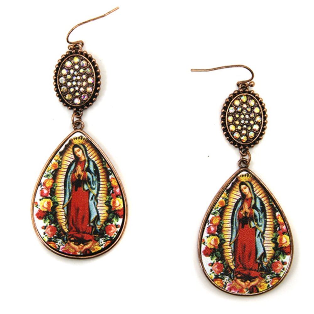 Our Lady Teardrop Earrings with Oval Gems